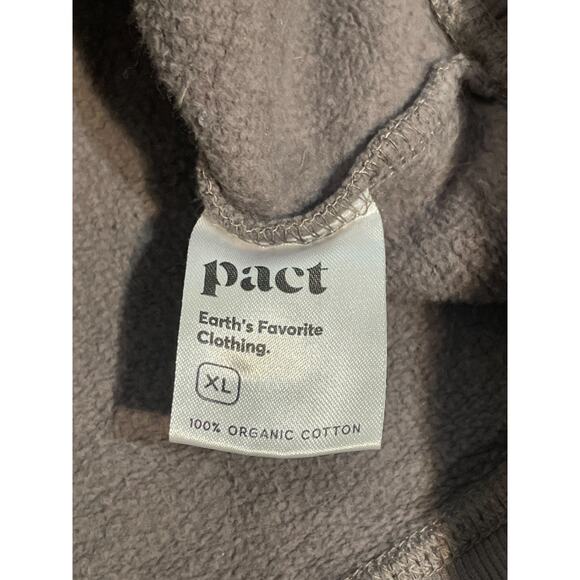 PACT XL 100% Organic Cotton Unisex, Mens, Dark Gray Zip-Up Hoodie - Picture 9 of 11